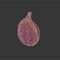 Sliced Fresh Fig With Purple Skin Green Stem And Red Flesh Seeds
