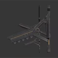 Black Metal Tripod Mechanical Structures With Cross Components And Stable Base