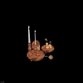 Wooden Decorative Ornament Set with Candle Holders Vases Shelves and Dried Flowers