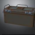 Heavy Duty Industrial Rusty Metal Equipment Container With Dual Handles And Valves