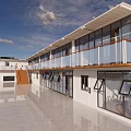 Modern dormitory building rescue team office residence dormitory equipment room with internal structure decoration layout container building mobile residence container worker dormitory office 3d model