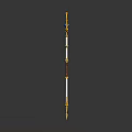 Ornate Scepter With Golden Curved Top White Shaft And Decorative Base