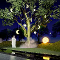Modern landscape lights landscape tree lights atmosphere lights linear lights star lights micro terrain hanging tree lights luminous tree neon lights 3d model