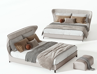 Double bed 3d model