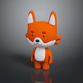 Cute Orange Cartoon Fox Game Character With White Belly And Red Cheeks
