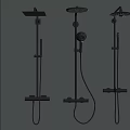 Modern Bathroom Shower Systems With Fixed Heads And Handheld Sprayers 3d model