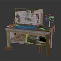 Modern woodworking table work table workbench tool table 3d model
