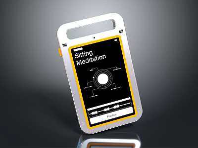 Handheld Electronic Device With Sitting Meditation Display Screen White Body And Handle Design 3d model