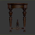 Elegant Vintage Wooden Console Table With Intricate Carvings And Marble Top