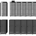 Modern Computer Server Racks With Multiple Black Units And Exterior Design 3d model