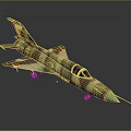 Camouflage Military Jet Model With Red Star Insignia And Detailed Design