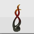 Modern Home Decorative Furniture Piece With Twisted Gradient Color Sculptural Design