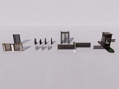 Gate access control system 3d model