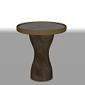 Unique Modern Side Table With Round Glass Top And Brass Sculptural Base
