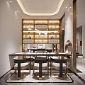 Modern Foyer Hallway Interior With Marble Wall Storage Cabinets And Staircase Bench