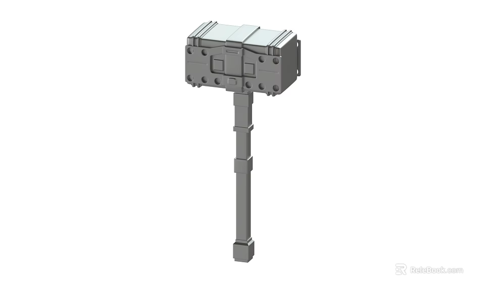 Metal Hardware Tool with Vertical Rod Top Connecting Block and Hole Features Mechanical Design 3d model 