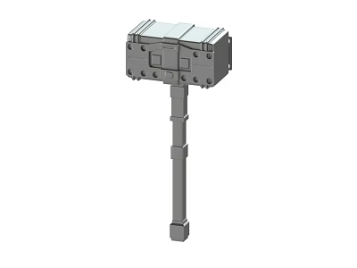 Metal Hardware Tool with Vertical Rod Top Connecting Block and Hole Features Mechanical Design 3d model