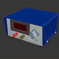 Blue Digital Control Device With Red Button Gray Knob And LED Digital