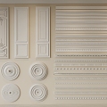 French Gypsum Line Carved Light Panel Gypsum Disc Wall Panel 3d model