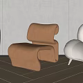 Modern Single Sofa Cream Single Sofa 3d model