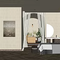 SPA Sauna Interior Design With Massage Bed Arched White Curtains Plants Wooden Elements Warm Lighting