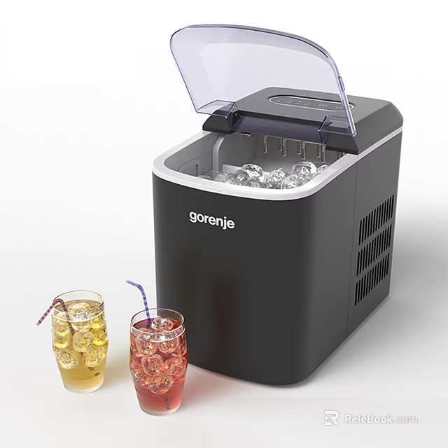 Gorenje Portable Ice Maker with Ice Cubes and Two Glasses of Drinks for Home Use 3d model 