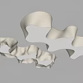 Modern White Irregular Wavy Ceiling Light With Soft Illumination Design 3d model