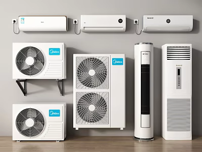 Different Types of Air Conditioners and Fans for Home Cooling Needs 3d model