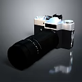 3D Rendered Computer Webcam With Black Silver Body And Long Lens Design