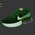 Nike Black Sports Shoes With Pink Laces White Sole Green Accents And Modern Design
