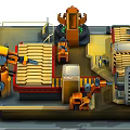 Modern Conveyor Isometric Mechanical Robot Assembling Conveyor 3d model