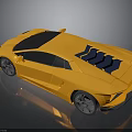 Modern Yellow Sports Car With Sleek Design Black Roof And Blue Rear Accents