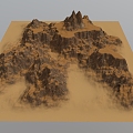 Terrain Barren Mountain Range Canyon Geopark Mountain Cliff Valley Peak Plateau 3d model