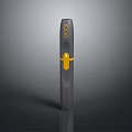 Modern Tactical Weapon With Gray Body Yellow Component And EOS Logo