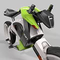 Modern Green And Gray Motorcycle With Sleek Design And Large Wheels
