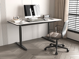 Desk and Chair Combination Office Chair Office Supplies 3d model