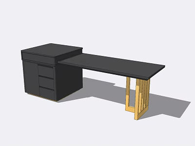Modern bar table with beveled edge pure black island table 3d model