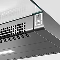 Modern Stainless Steel Kitchen Range Hood With Glass Panel And Built in Lighting