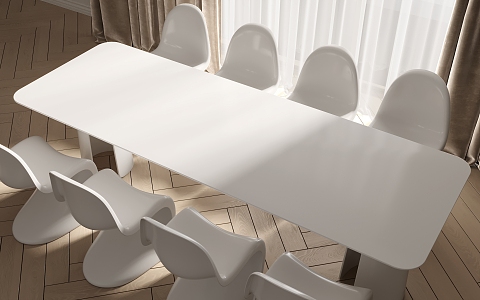 Dining table and chair 3d model