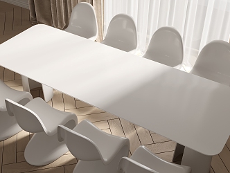 Dining table and chair 3d model