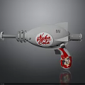 Nuka Cola Toy Gun With Cartoon Character Grip And White Metallic Body