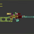 Modern Rifle With Scope And Red Wooden Texture Body For Tactical Use