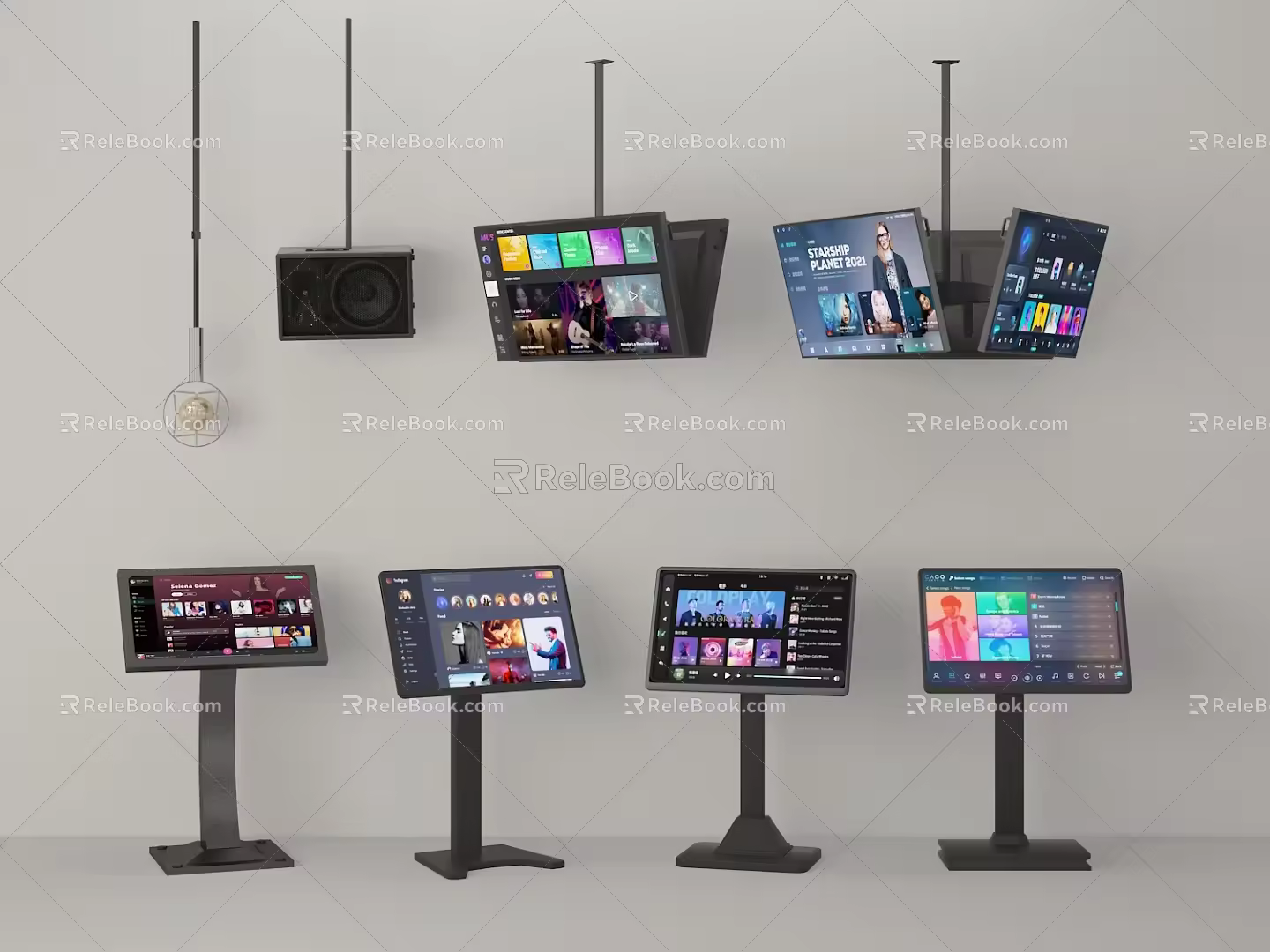 Modern song ordering machine song ordering screen KTV machine TV display screen advertising screen 3d model