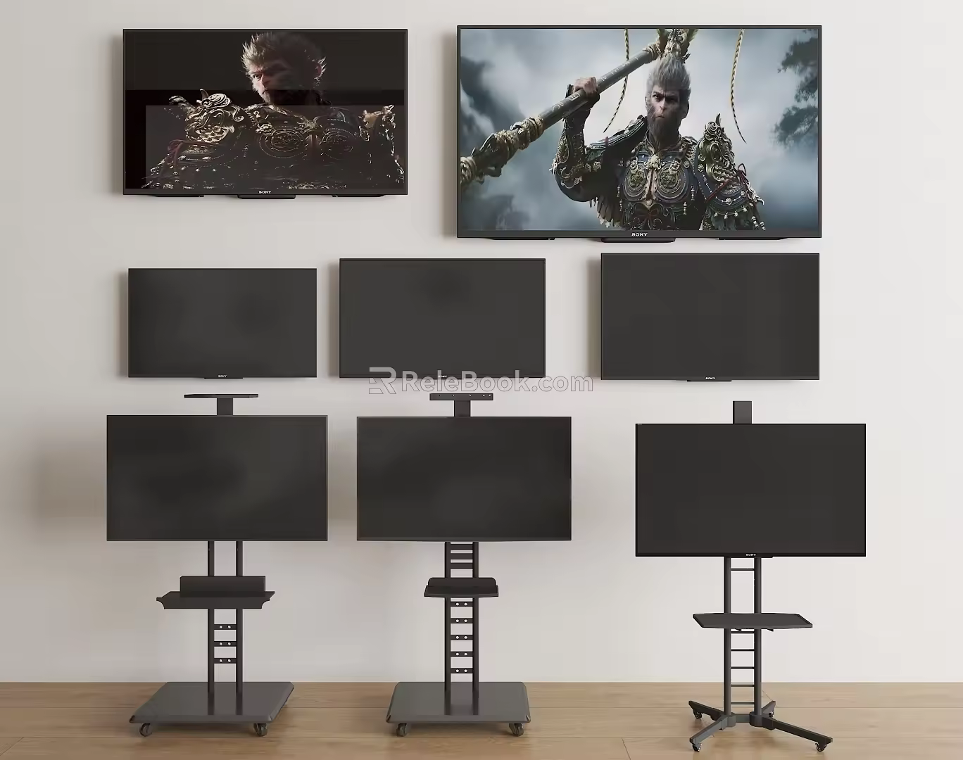 Bracket TV Mobile TV Bracket Screen Display Advertising Screen LCD TV 3d model