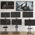Bracket TV Mobile TV Bracket Screen Display Advertising Screen LCD TV 3d model