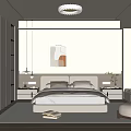 Modern Bedroom Interior Design With Wall Paneling Bed Nightstands Table Lamps And Accent Chair