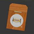 Gold Ring With Blue Gemstones In Open Wooden Box With White Padding