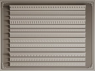 French Plaster Line Gypsum Top Line Ceiling Corner French Line 3d model