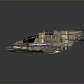 Futuristic Sci-Fi Spaceship 3D Model With Metallic Texture And Sharp Engines