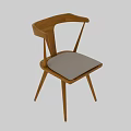 Wooden Dining Chair With Modern Cross Backrest And Light Beige Upholstered Seat